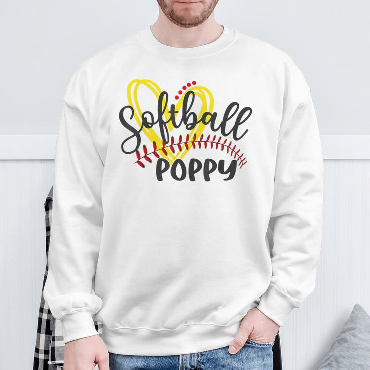 Softball Poppy Heart Ball Poppy Pride Sweatshirt Gifts for Old Men