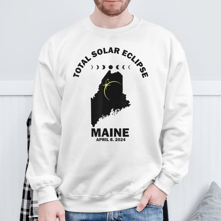 Solar Eclipse 2024 Maine Solar Eclipse Sweatshirt Gifts for Old Men