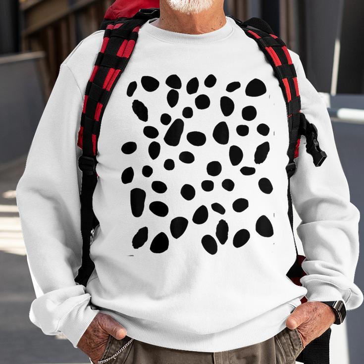 Spotted White With Black Polka Dots Dalmatian Sweatshirt Gifts for Old Men