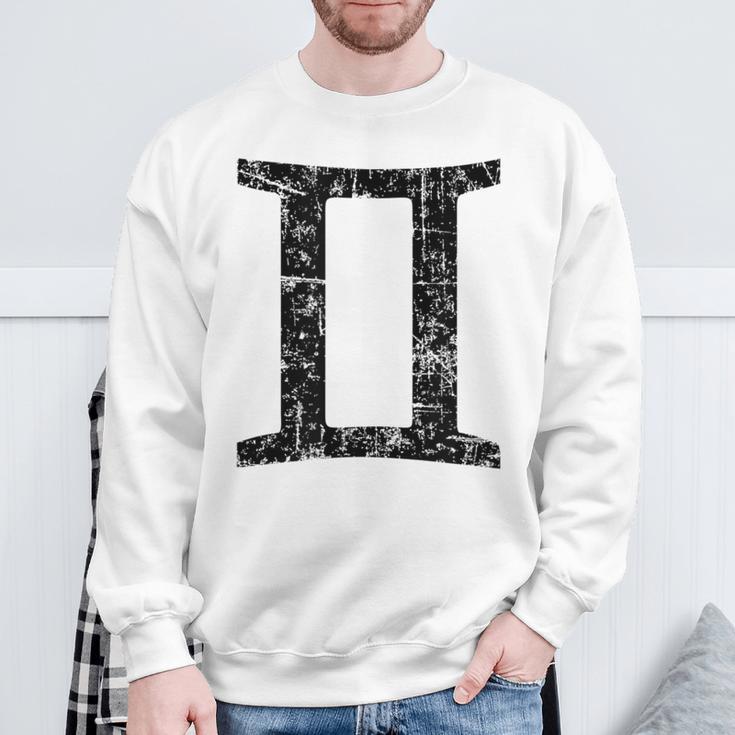 Sternzeichen Zwillingintage Schwarz Zwillinge Sweatshirt Geschenke für alte Männer