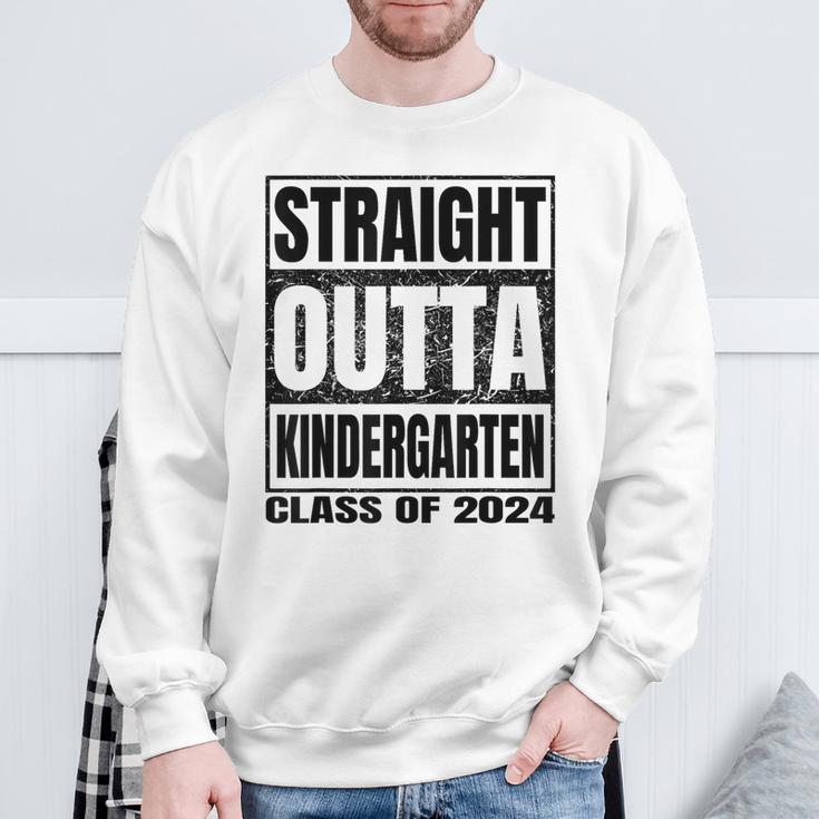 Straight Outta Kindergarten School Class Of 2024 Graduation Sweatshirt Gifts for Old Men