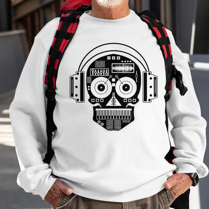 Sugarskull Dj Table Skull Disc Jockey Headphones Sweatshirt Gifts for Old Men