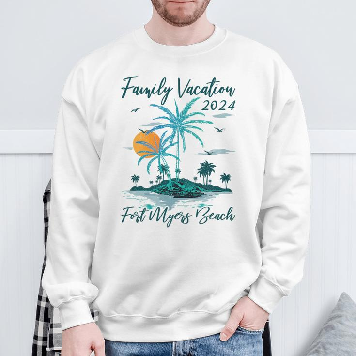 Summer Family Vacation 2024 Florida Fort Myers Beach Sweatshirt Gifts for Old Men