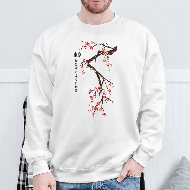 Tokyo Japanese Cherry Blossoms Print Sweatshirt Gifts for Old Men
