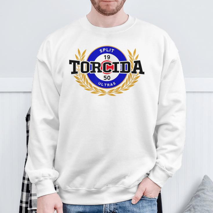 Torcida Split 1950 Proud Croatian Ultra Hrvatska Flag Sweatshirt Geschenke für alte Männer