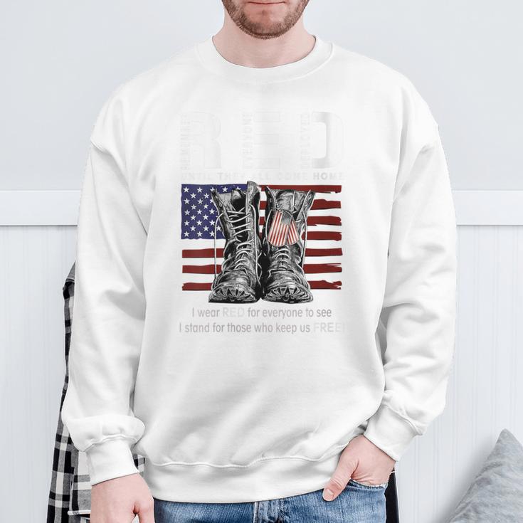 Until They Come Home My Soldier Red Friday Military Vintage Sweatshirt Gifts for Old Men