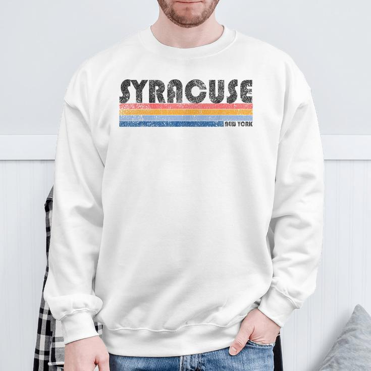 Vintage 1980S Style Syracuse New York Sweatshirt Gifts for Old Men