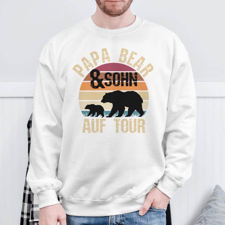 Vintage Papa Bear Und Sohn Auf Tour Wandern Campenatertag Sweatshirt Geschenke für alte Männer