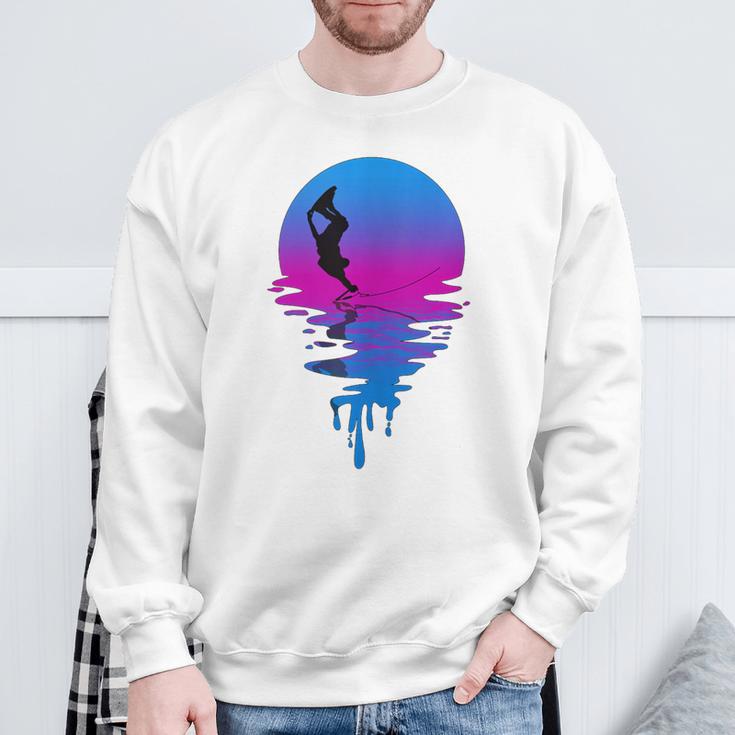 Vintage Retro Sunset Wakeboard Sweatshirt Gifts for Old Men