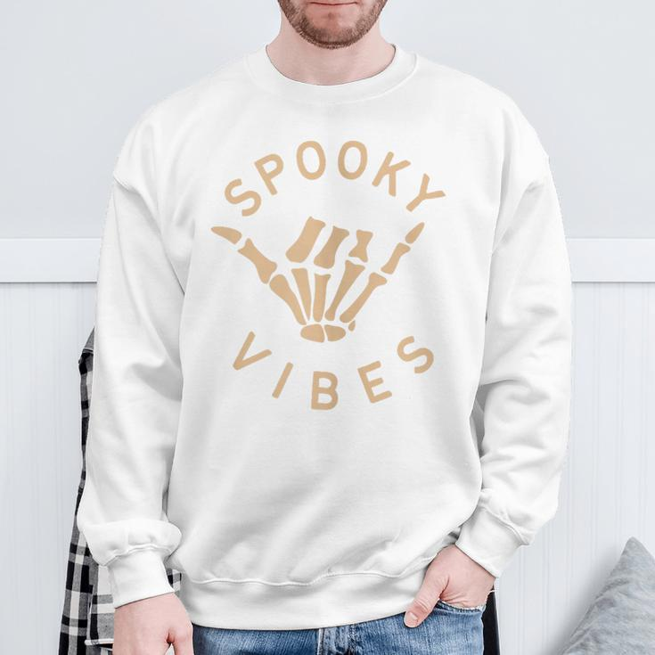 Vintage Spooky Vibes Trick-Or-Treat Scary Horror Sweatshirt Gifts for Old Men
