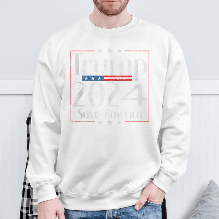 Vintage Trump 2024 Save America Vote Trump 2024 Sweatshirt Gifts for Old Men