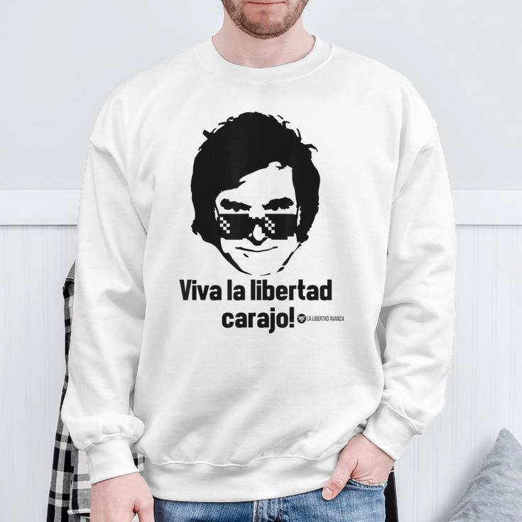 Viva La Libertad Carajo La Libertad Avanza Javier Milei Gray Sweatshirt Geschenke für alte Männer