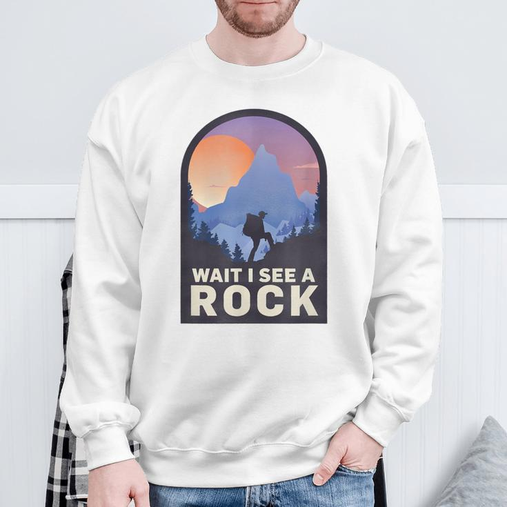 Wait I See A Rock Geology Geologist Sweatshirt Gifts for Old Men