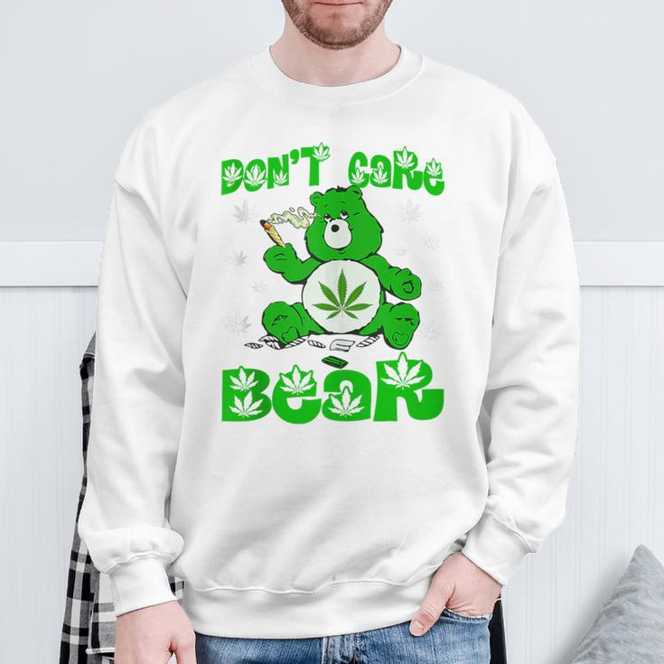 Weed Bear Herb Bear Don't Care Bear Marijuana Cannabis Sweatshirt Gifts for Old Men