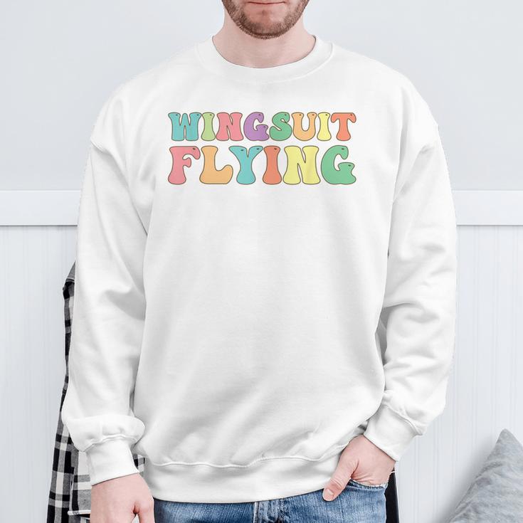 Wingsuit Flying Flyer Skydiving Base Jumping Sweatshirt Gifts for Old Men