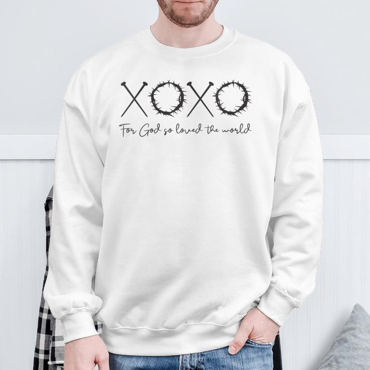 Xoxo For God So Loved The World Easter Love Letters Sweatshirt Gifts for Old Men