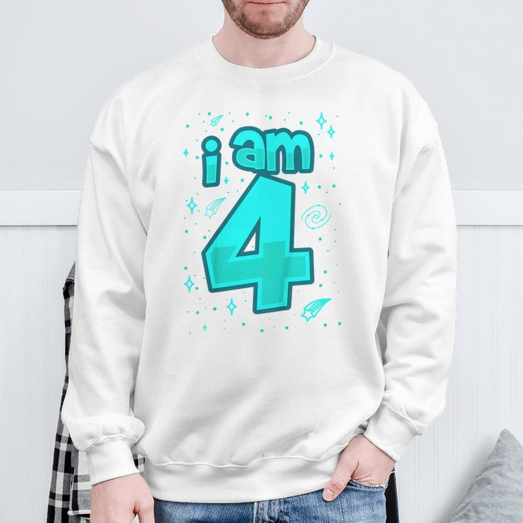 Youth 4Th Birthday Boy I Am 4 Year Old Space Sweatshirt Gifts for Old Men