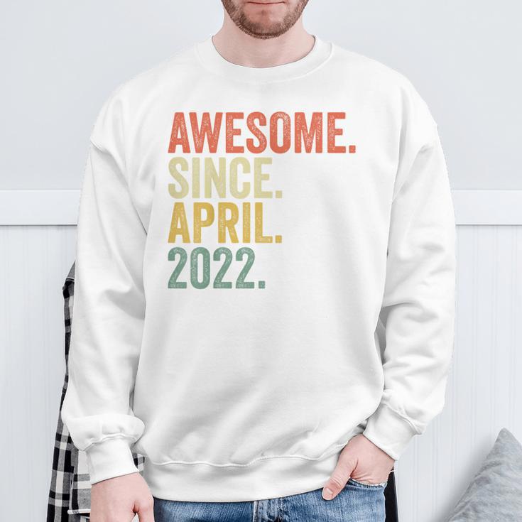 Youth Awesome Since April 2022 Birth Of Birthday 2022 Vintage Sweatshirt Gifts for Old Men