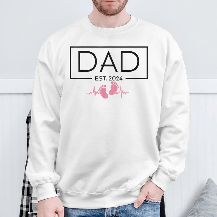 Zum Papa Befördert 2024 Neuer Papaatertag Baby Neuer Papa Sweatshirt Geschenke für alte Männer