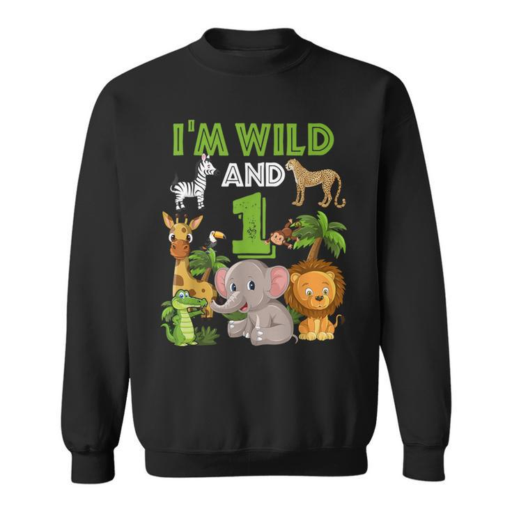 1 Year Old Zoo Birthday Safari Jungle Animal 1St Sweatshirt