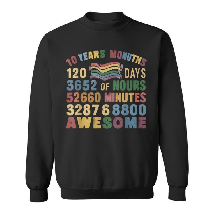 10 Years Old 10Th Birthday Vintage Retro 120 Months 2024 Sweatshirt
