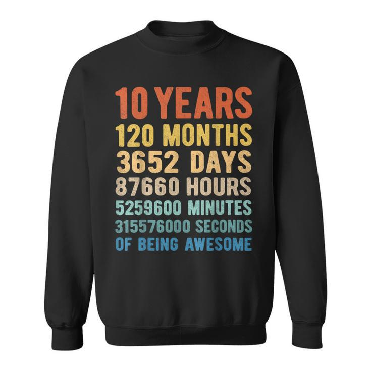 10 Years Old 10Th Birthday Vintage Retro T 120 Months Sweatshirt