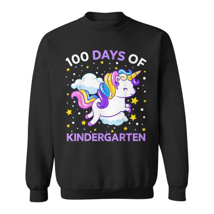 100 Days Of Kindergarten Unicorn Girls 100 Days Of School Sweatshirt