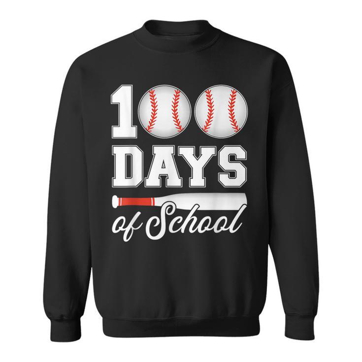 100 Days Of School For 100Th Day Baseball Student Or Teacher Sweatshirt