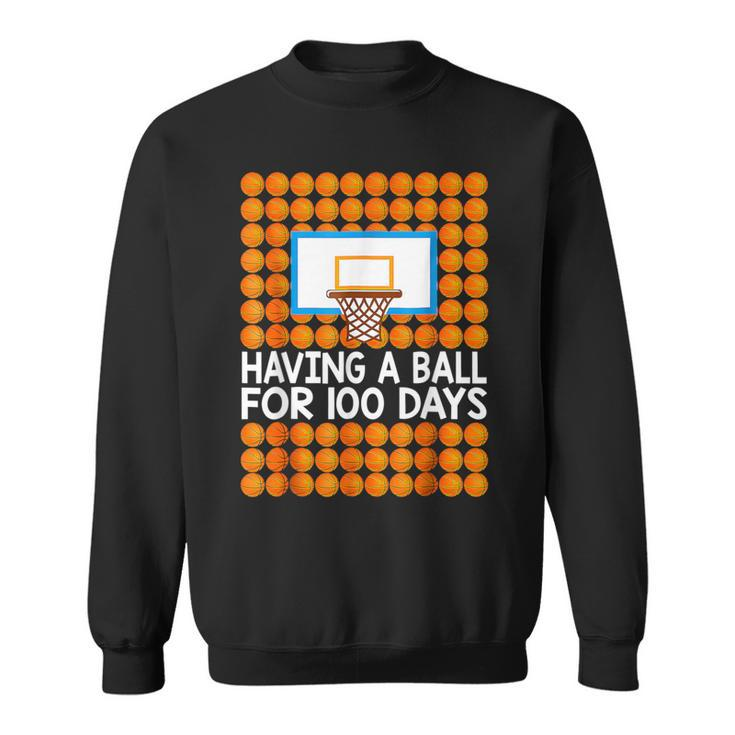 100 Days Of School Basketball 100Th Day Balls For Boys Sweatshirt