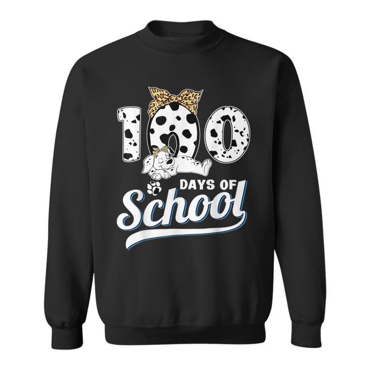 100 Days Of School Dalmatian Dog Boys Girls 100 Days Smarter Sweatshirt