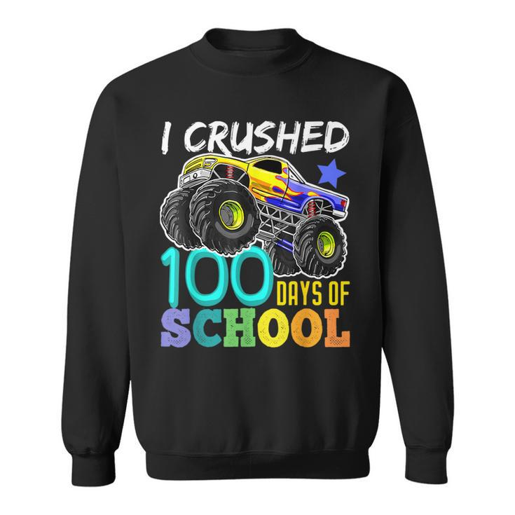 100 Days Of School Monster Truck 100Th Days Of School Boys Sweatshirt