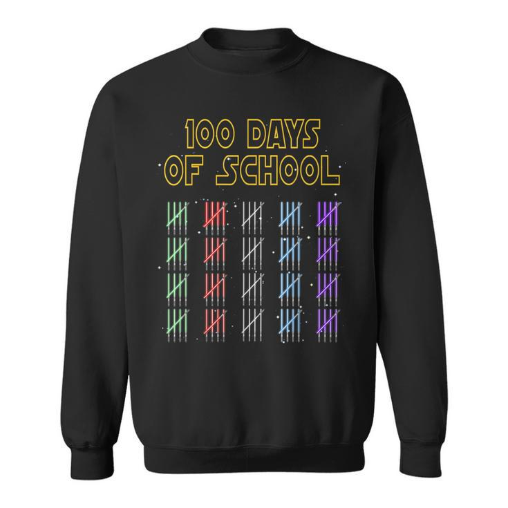 100 Days Of School Sabers And Star Print Space Wars Boys Sweatshirt