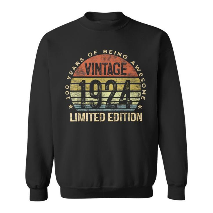 100 Year Old Vintage 1924 Limited Edition 100 Birthday Sweatshirt