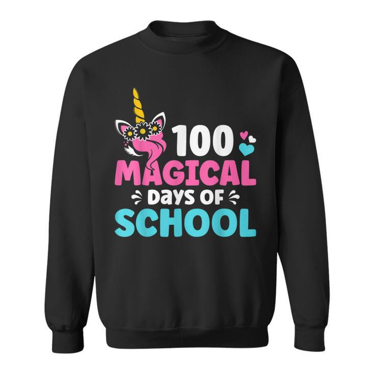 100Th Day Of Kindergarten For Girls 100 Magical Days Unicorn Sweatshirt
