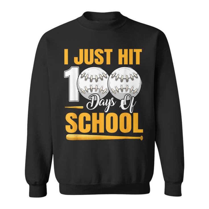 100Th Day Of School 100 Days Smarter Boys Girls Baseball Sweatshirt