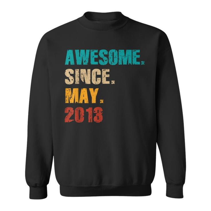11 Year Old Vintage Awesome Since May 2013 11Th Birthday Sweatshirt