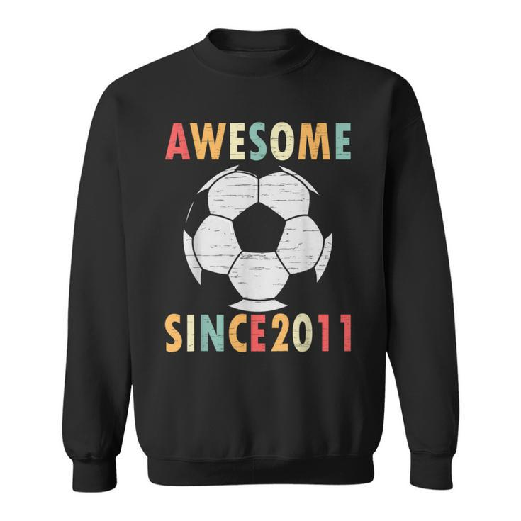 11Th Birthday Soccer Lover 11 Years Old Vintage Retro Sweatshirt
