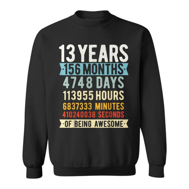 13Th Birthday 13 Years Old Vintage Retro 156 Months Sweatshirt