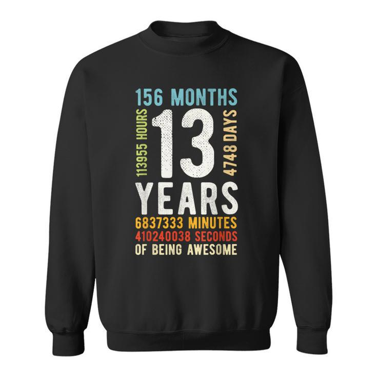 13Th Birthday 13 Years Old Vintage Retro 156 Months Sweatshirt