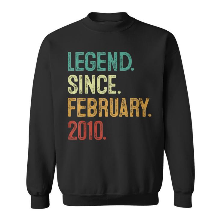 14 Years Old Legend Since February 2010 14Th Birthday Sweatshirt