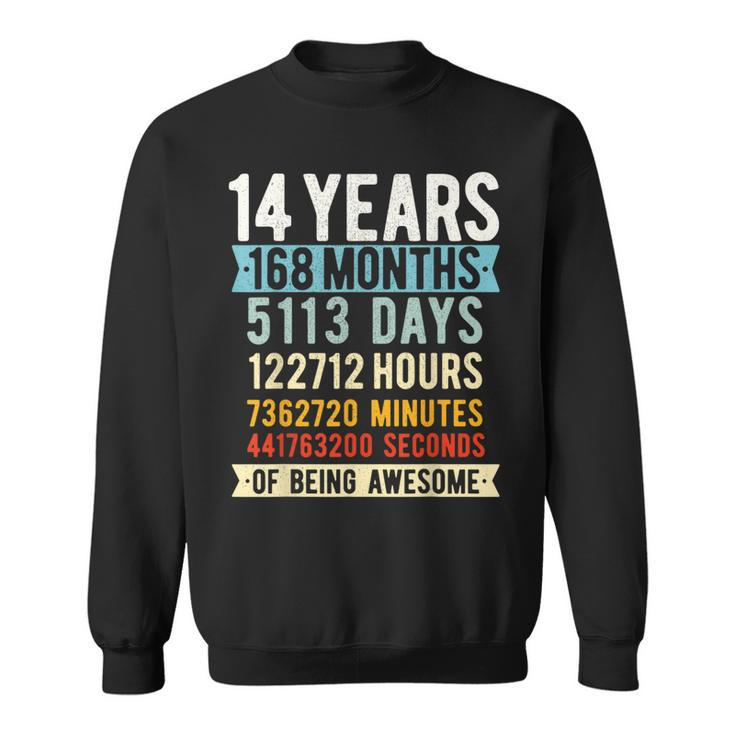 14Th Birthday 14 Years Old Vintage Retro 168 Months Sweatshirt