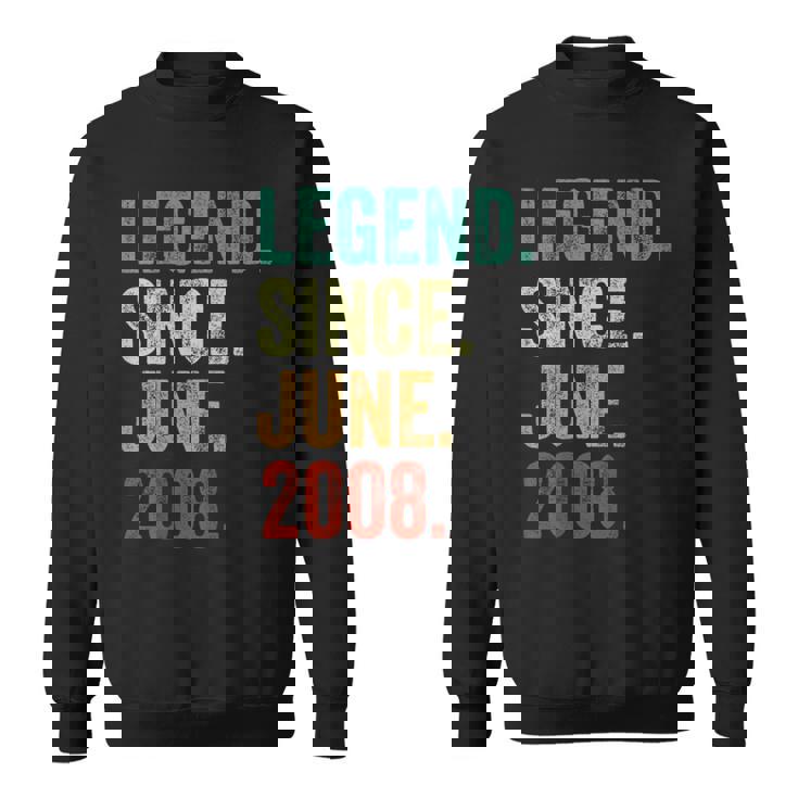 16 Years Old Legend Since June 2008 16Th Birthday Sweatshirt