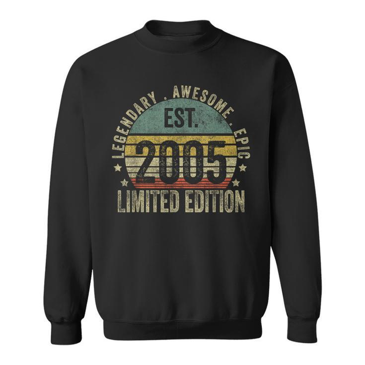 18Th Birthday Vintage 18 Year Old Est 2005 Limited Edition Sweatshirt