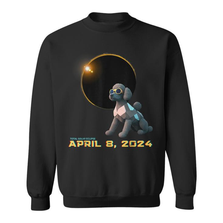 2024 Solar Eclipse Poodle Solar Eclipse Glasses Sweatshirt
