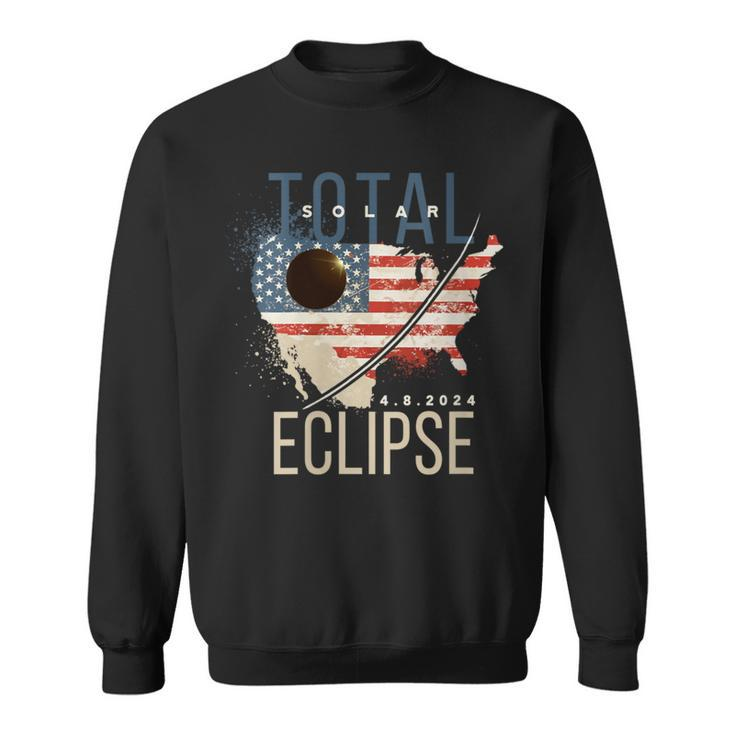 2024 Solar EclipseTotal Solar Eclipse Path American Flag Sweatshirt