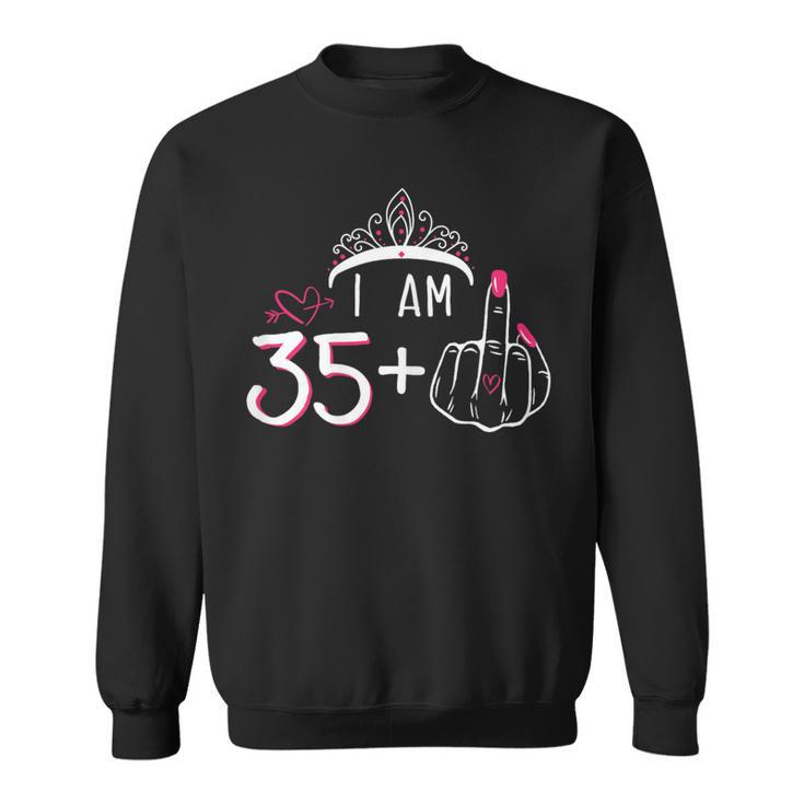 I Am 35 Plus 1 Middle Finger 36Th Women's Birthday Sweatshirt