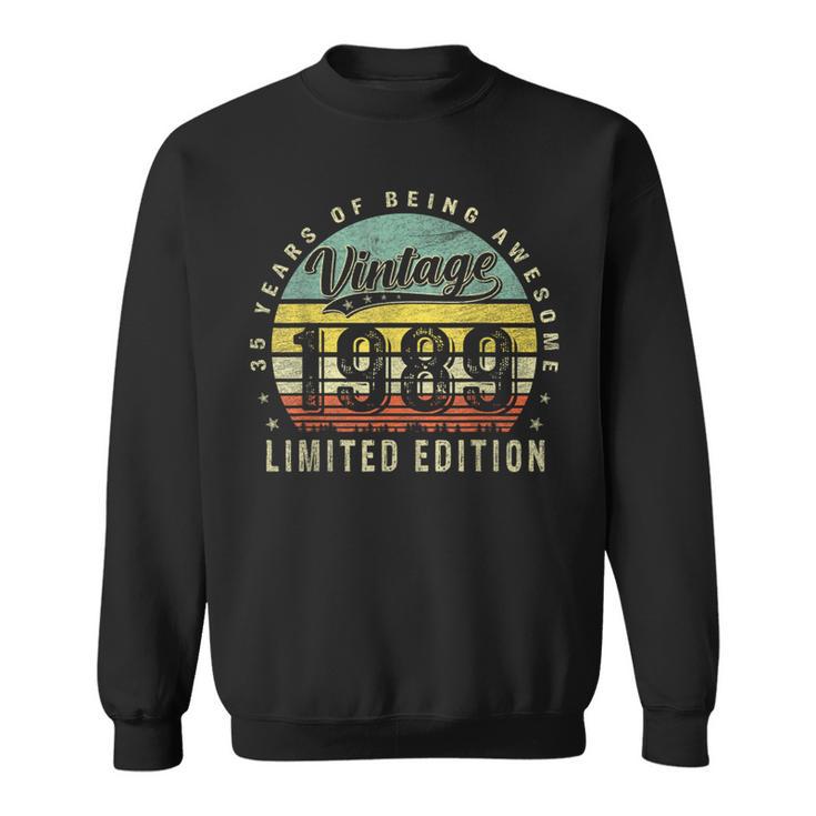 35 Year Old Vintage 1989 Limited Edition 35Th Birthday Sweatshirt