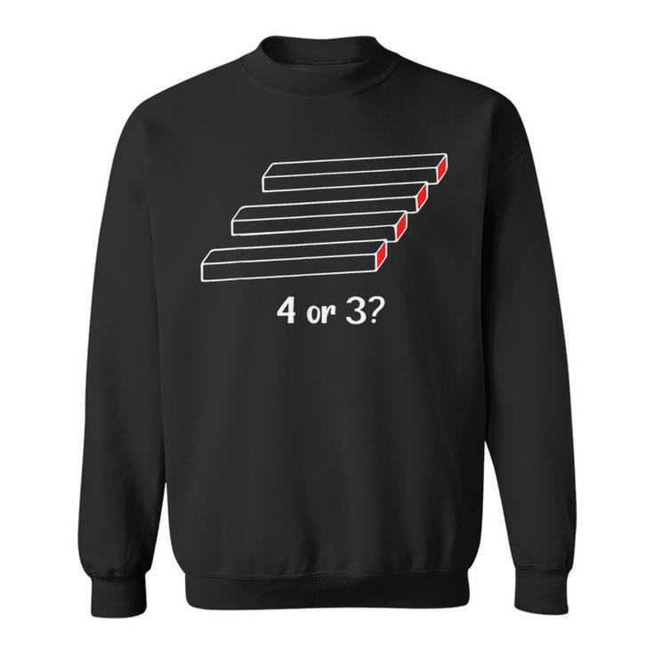 4 Or 3 Optical Illusion Sweatshirt