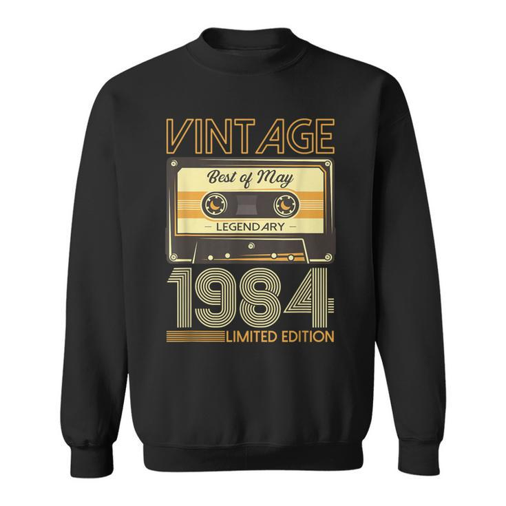 40Th Birthday Man May Vintage 1984 Vintage Cassette Sweatshirt