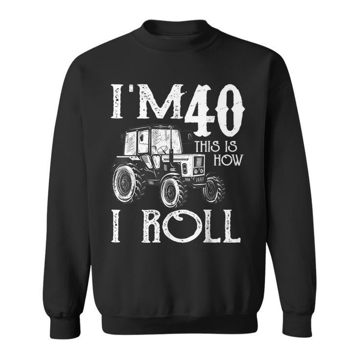40Th Birthday Tractors Farmer Rancher Saying Vintage Sweatshirt